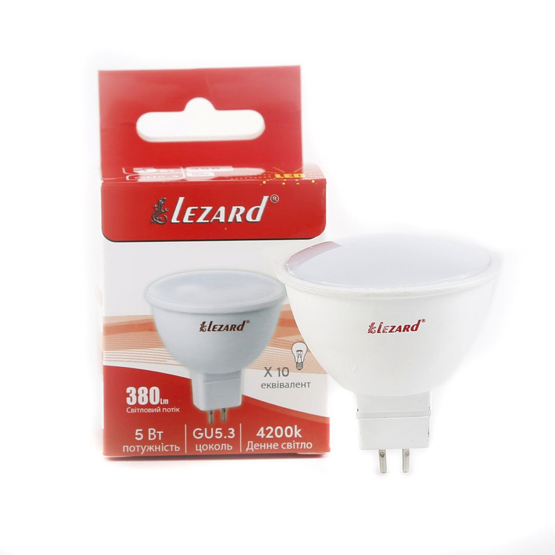 Лампа світлодіодна Lezard LED MR 5Вт, GU5.3, 380K (442-MR16-05)